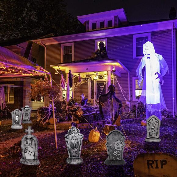 Halloween Tombstone Yard Signs 17 Inch Graveyard Decorations with Stakes 6 Pack - Picture 5 of 7